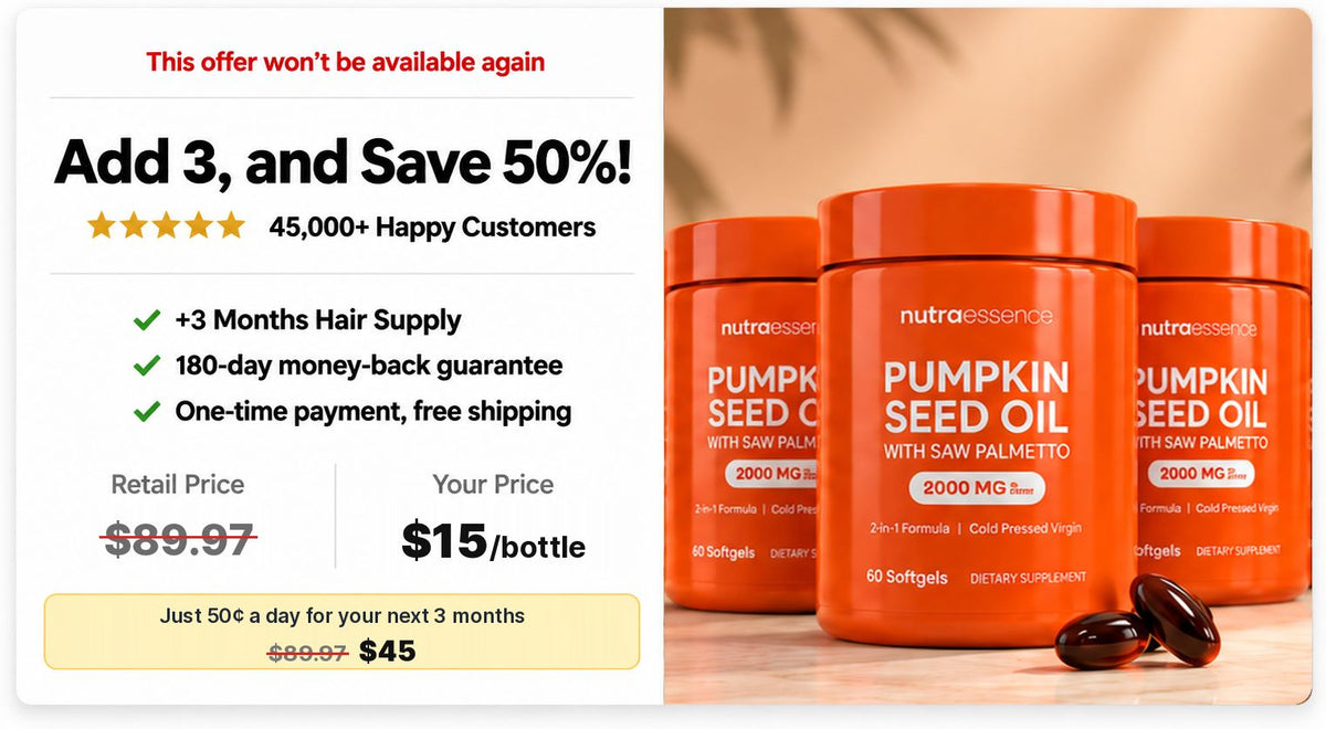3 Months Supply of Pumpkin Seed oil
