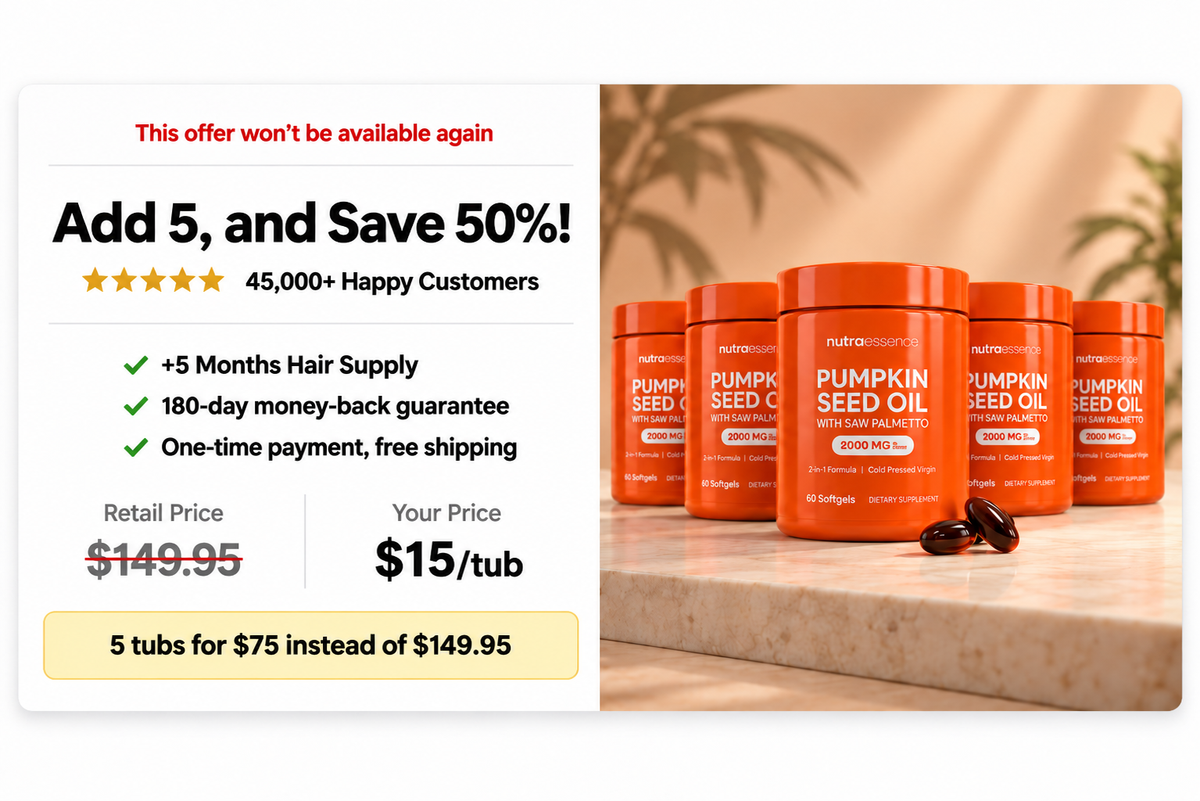 5 Months Supply of Pumpkin Seed Oil